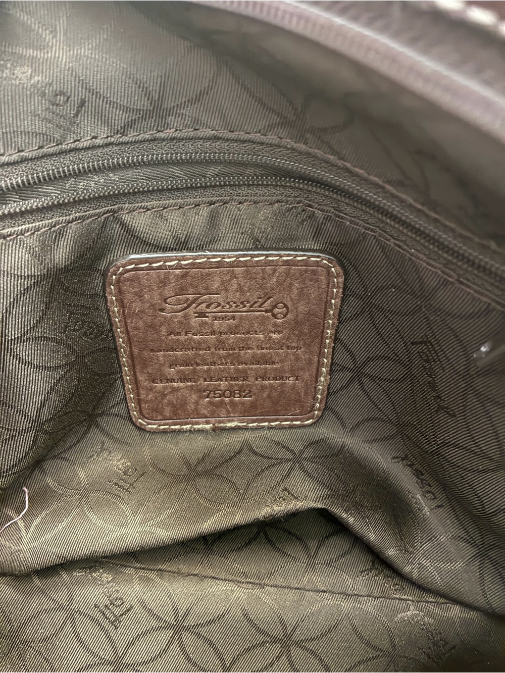 Fossil Women's Brown Leather Shoulder Bag with Dual Handles - Picture 5 of 7